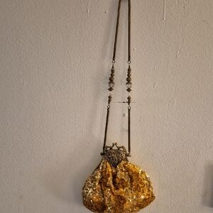 Elegant Gold Sequin Evening Bag